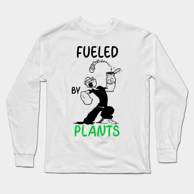 Fueled by Plants Vegan Gym Enthusiast Bodybuilder Long Sleeve T-Shirt by RareLoot19